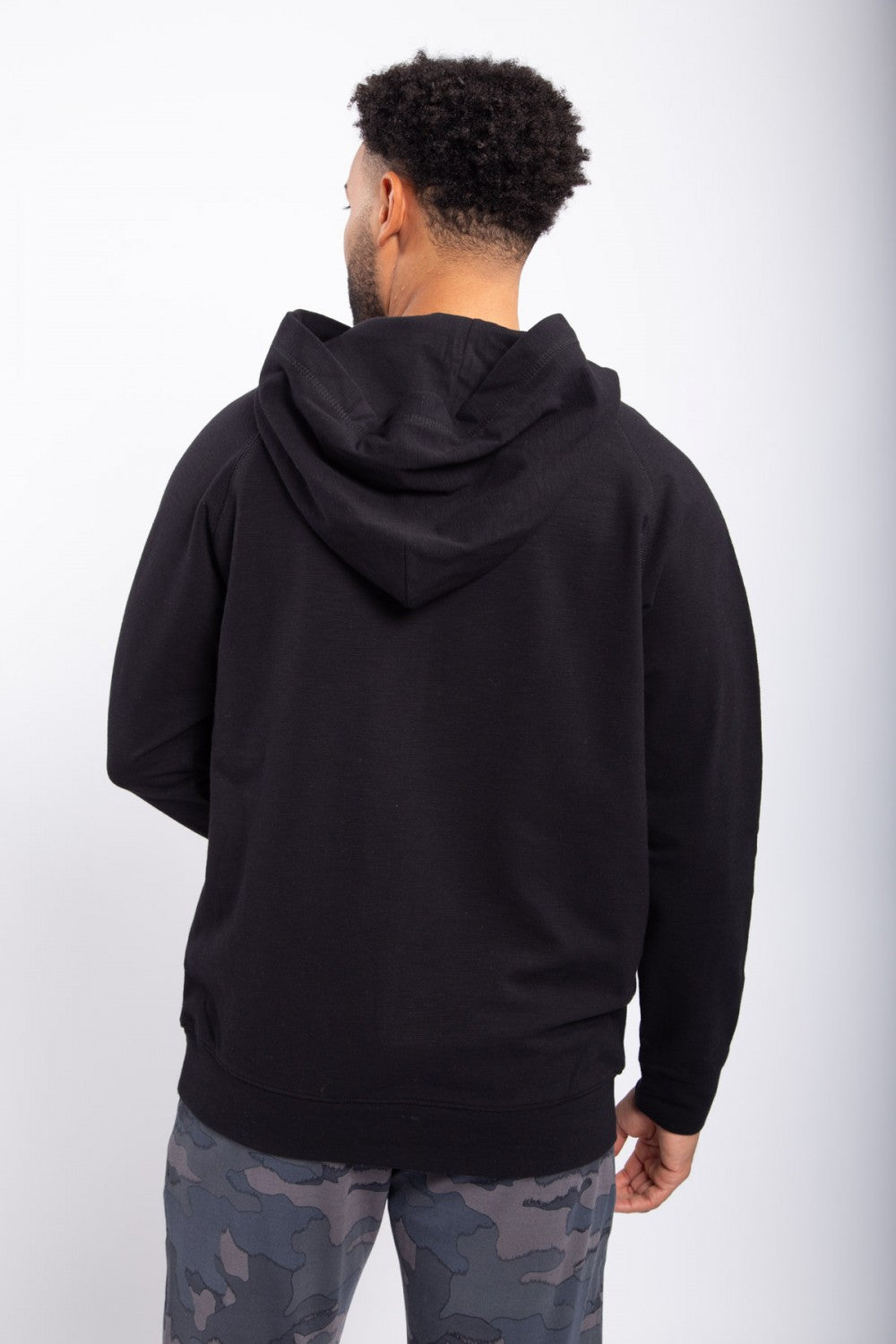 Men’s Raglan Pullover Hoodie With Split Front Pocket