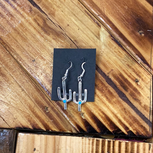 Authentic Sterling Silver Cactus Earrings