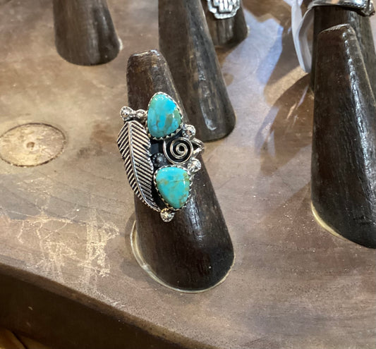 Authentic Two Stone Turquoise Ring