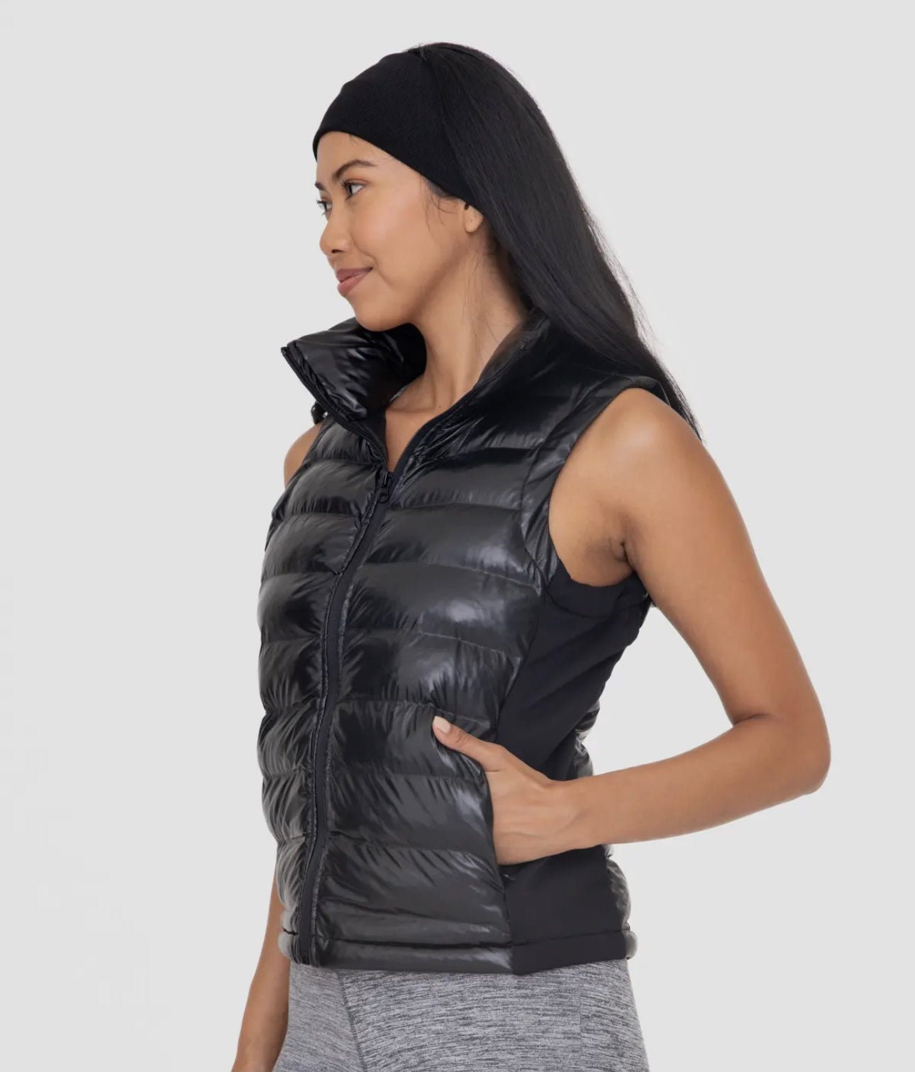 Mono B High Neck Padded Puffer Vest