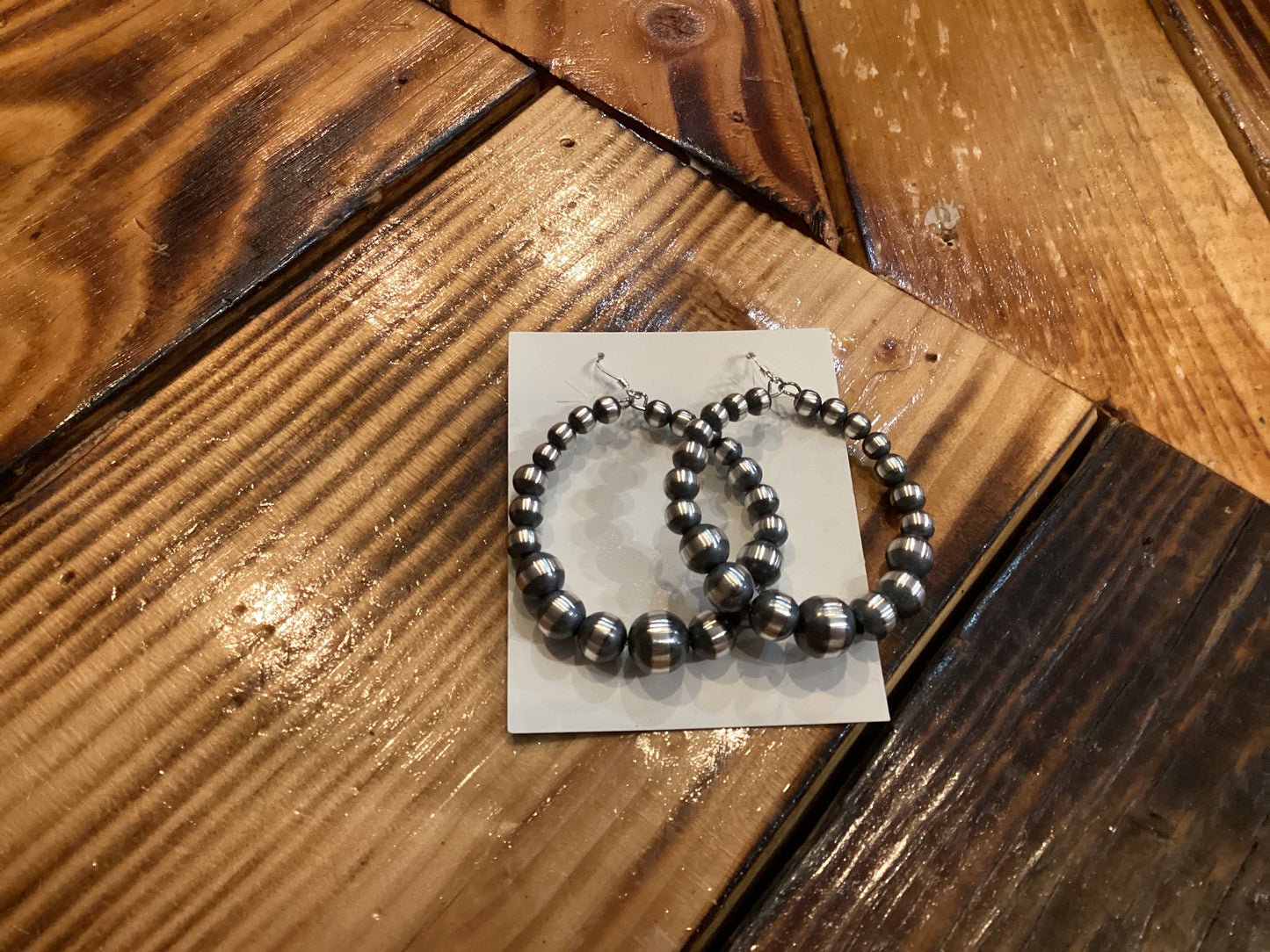 4.5 inch Graduated Navajo Pearl Earrings