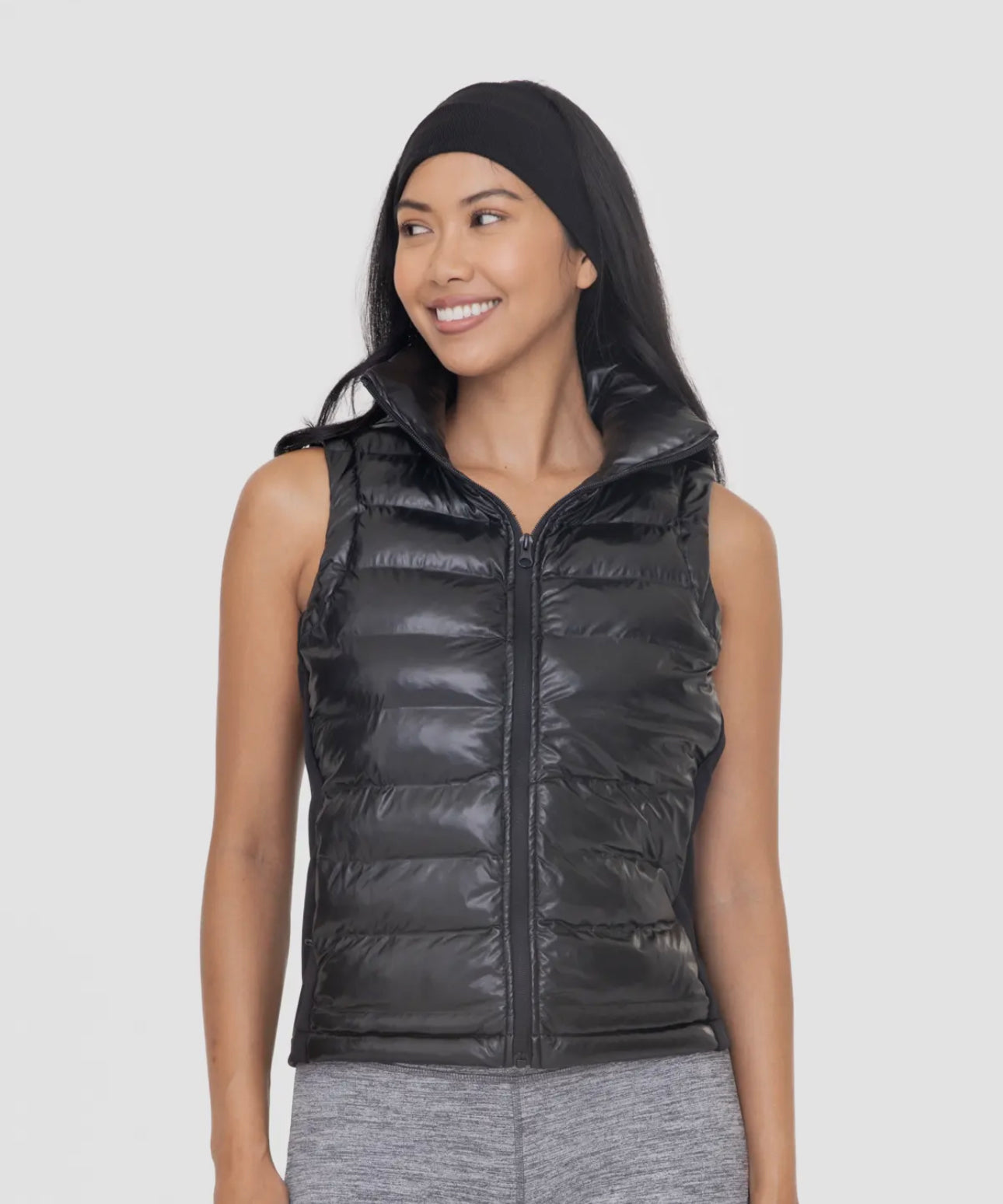 Mono B High Neck Padded Puffer Vest