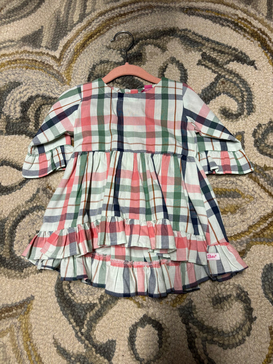 Ruffle Butts Plaid 12-18M Multi-Color Spring Dress