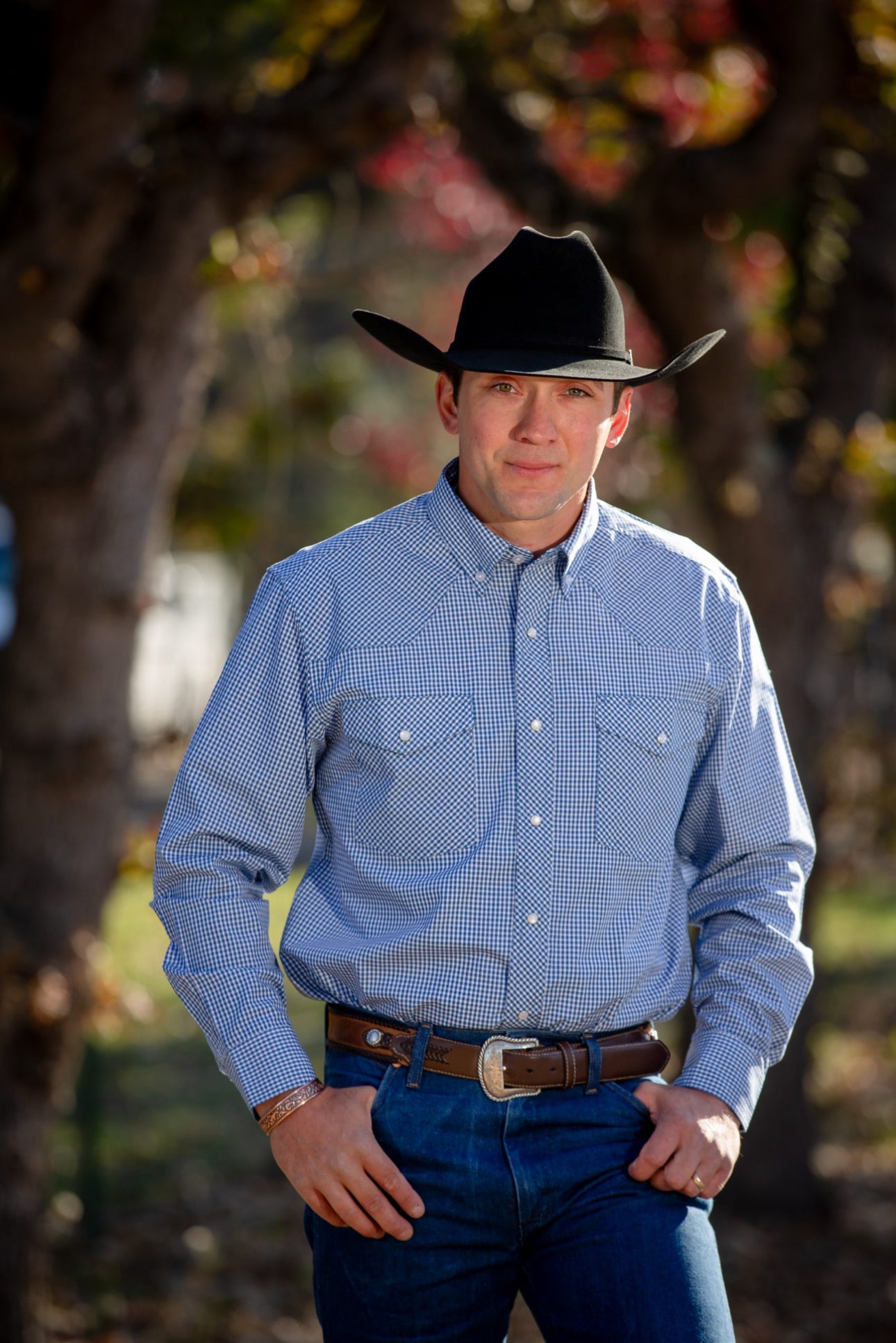 Wyoming Traders Western Shirt #13 Blue and White