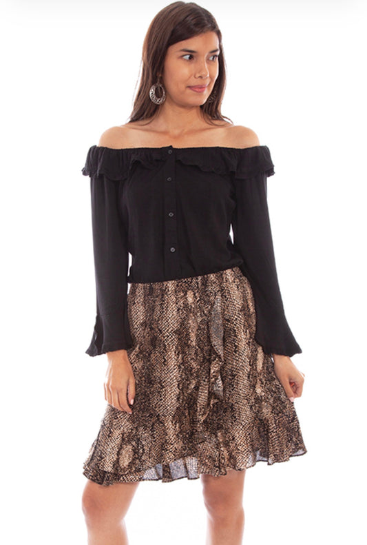 Scully Honeycreek - Ruffled Python Skirt.