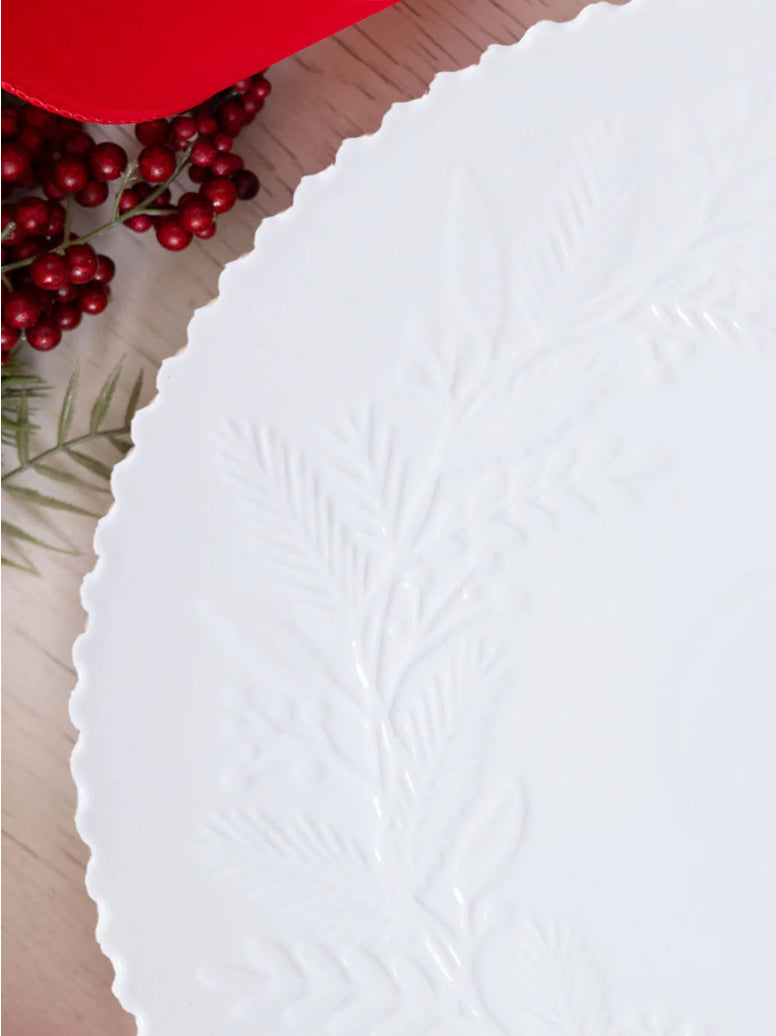 Mary Square Platter | Embossed Wreath