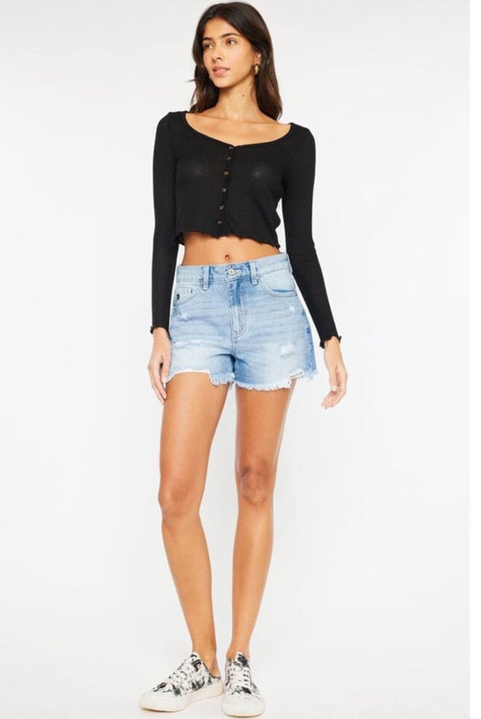 KanCan High Rise Denim Shorts
