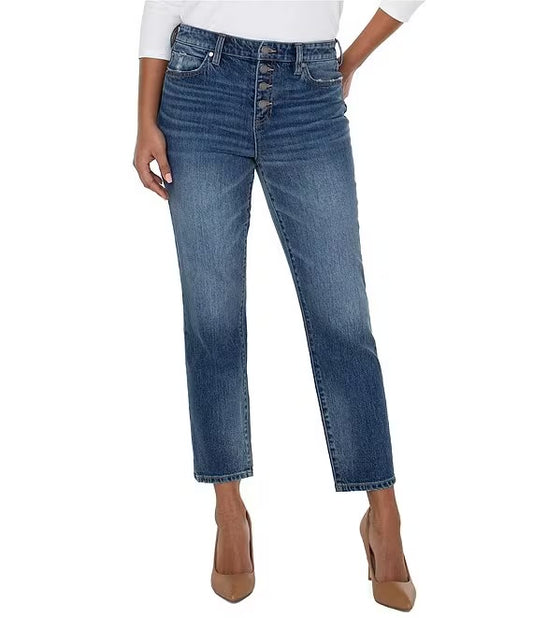 Liverpool Los Angeles
Non-Skinny High Rise Straight Leg Button Fly Jeans