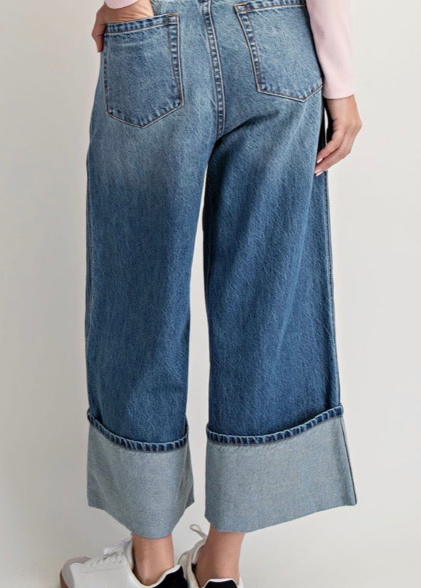 Final Countdown Cuffed Low-rise Jeans