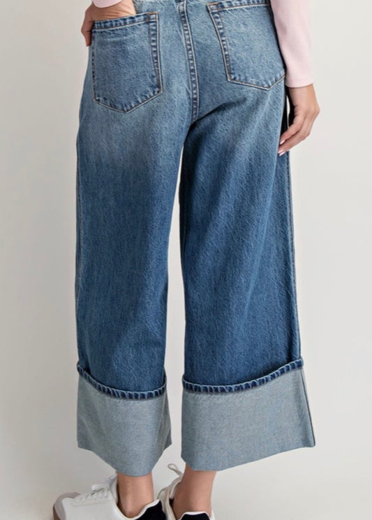 Final Countdown Cuffed Low-rise Jeans
