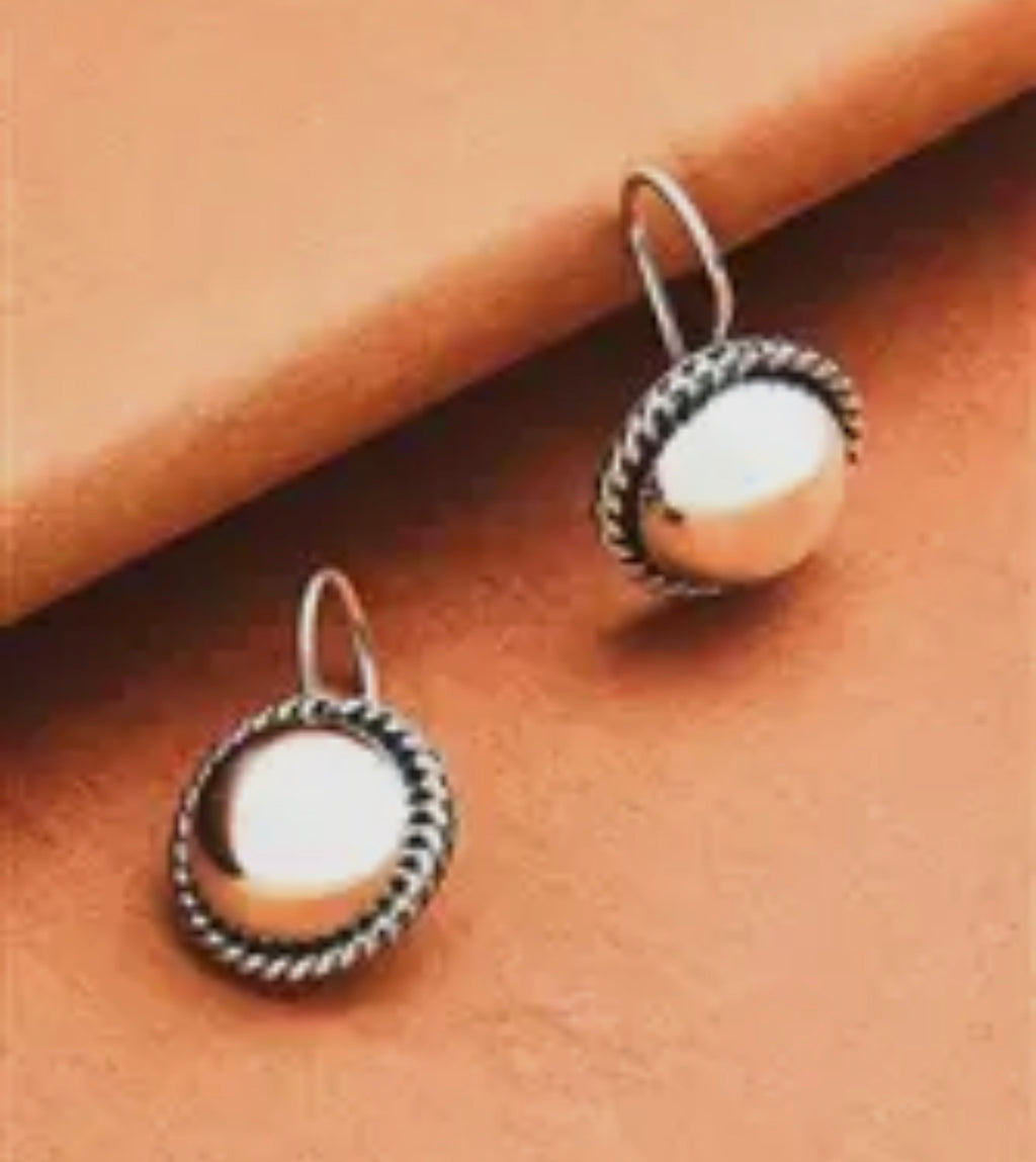 Sterling Silver Twist-Trim Ball
Drop Earrings