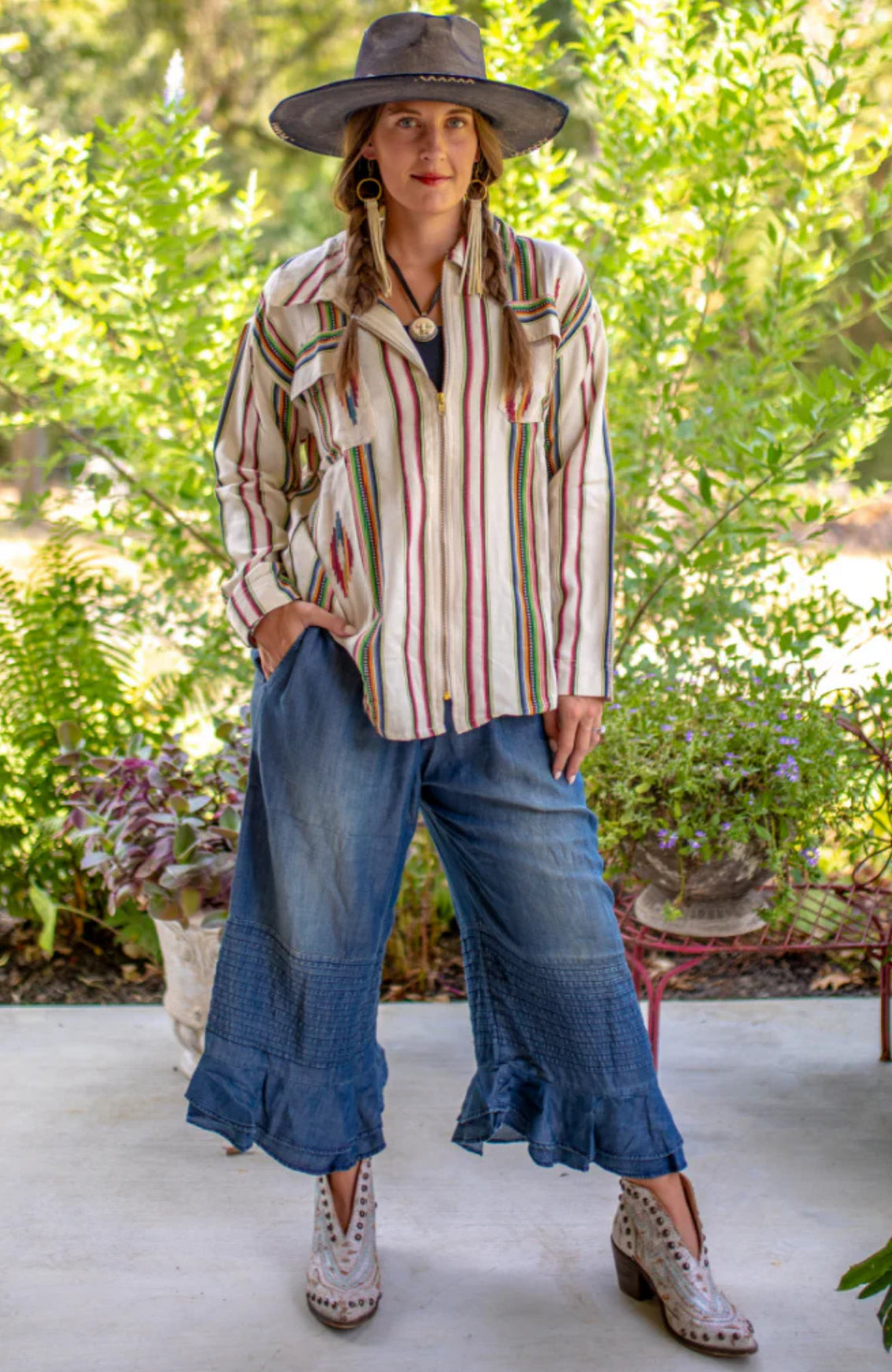 Jaded Gypsy Southwest Sunset Jacket - Parchment