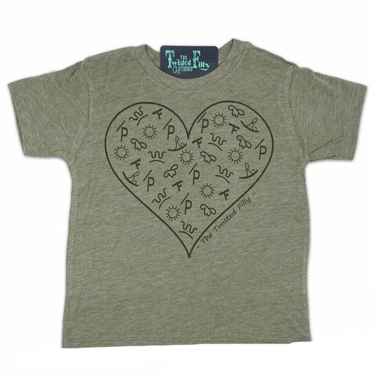 Branded Heart - S/S Infant Tee - Olive 3-6 months