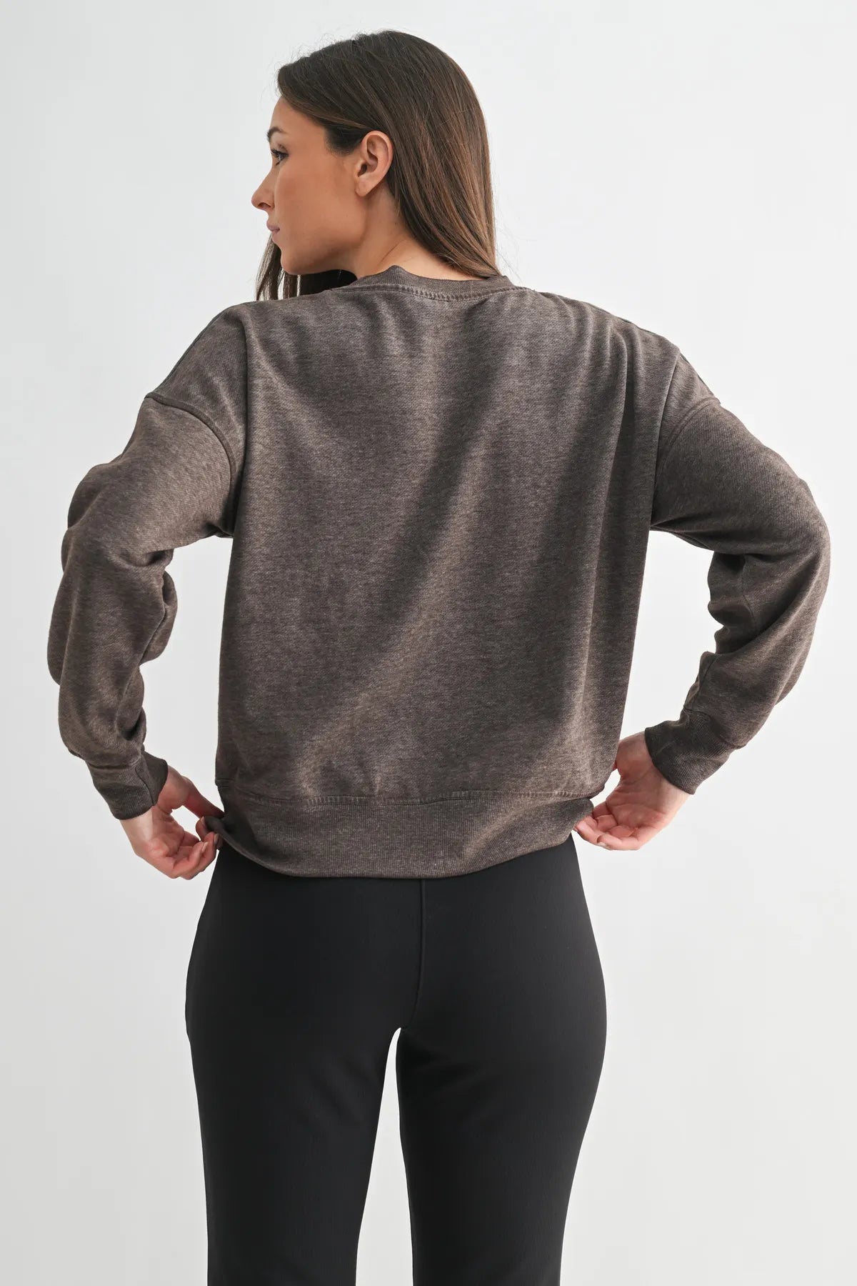 Monob BURNED OUT CREWNECK SWEATER black or brown