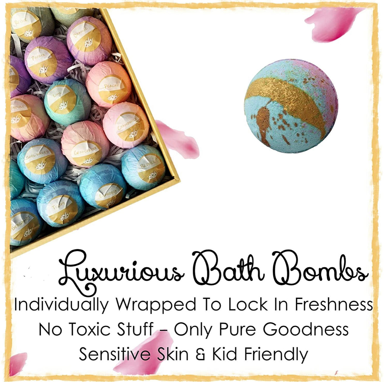 Natural bath bombs, 2.5 oz