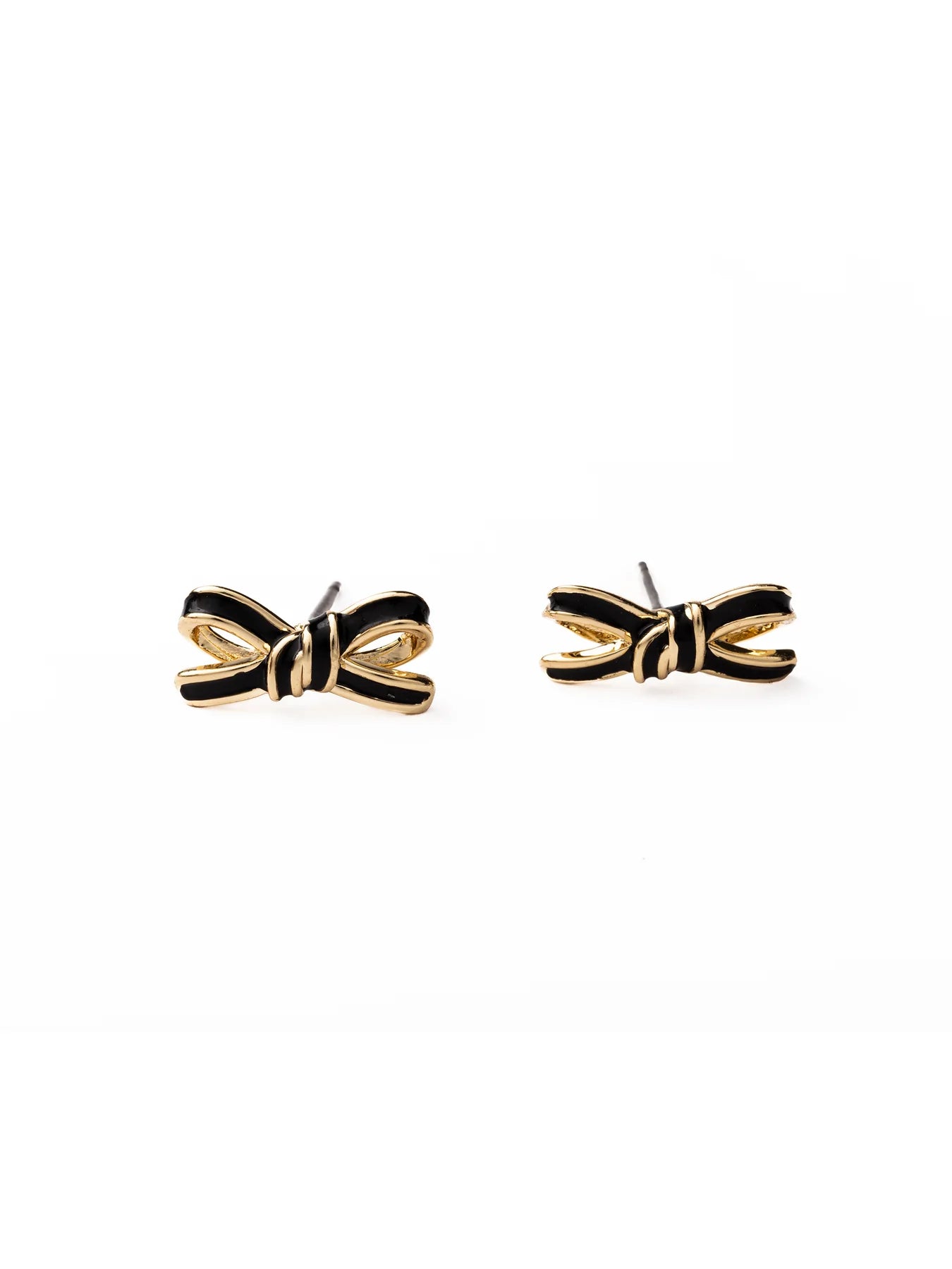 Luxe Bow Black Stud Earrings