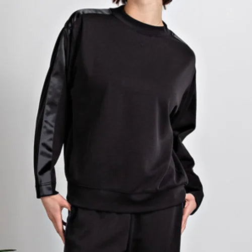 PLUS SIZE MODAL SCUBA TOP WITH SATIN SIDE DETAIL
