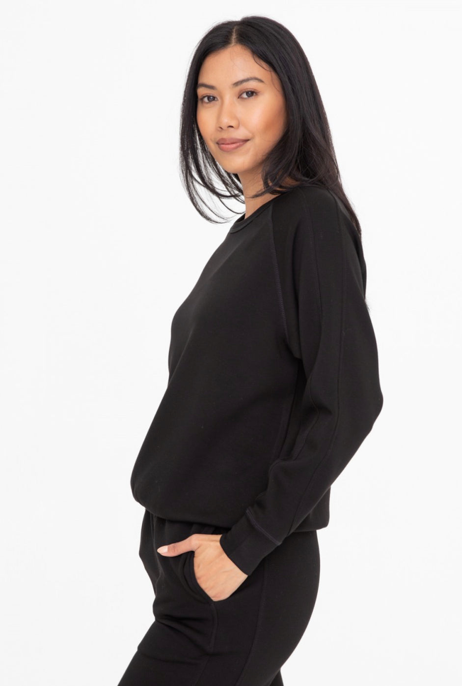 Mono B Butter Soft Elevated Crew Neck Pullover