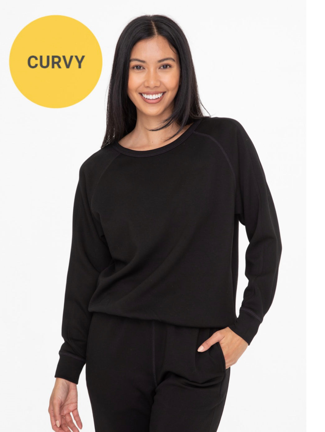 CURVY PLUS Size Butter Soft Crew Neck Pullover