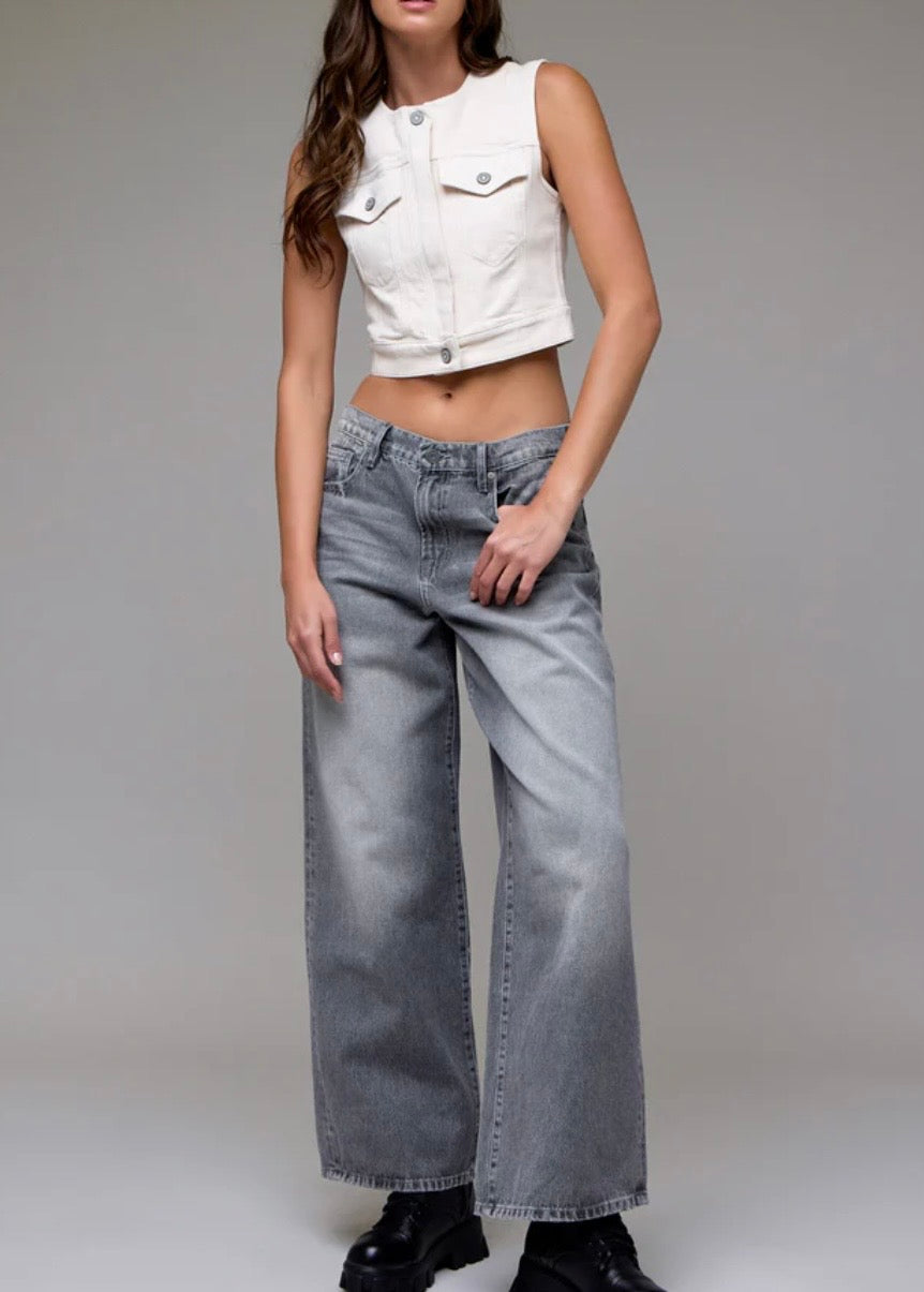 Hidden Jeans Grey Washed Baggy Fit