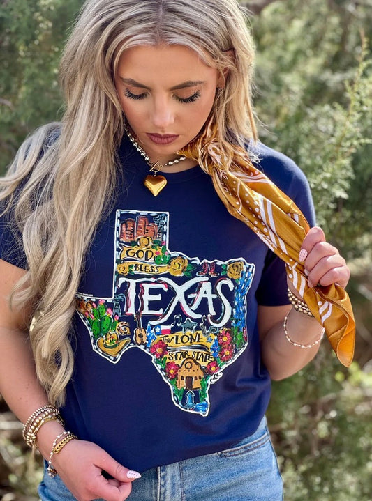 Callie Ann Stelter God Bless Texas Tee by Texas True Threads (Copy)