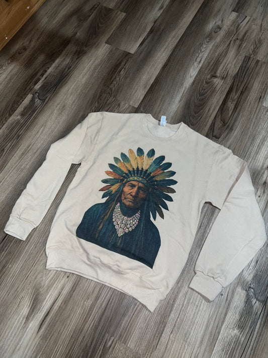 Indian Headdress Embellished Sweatshirt