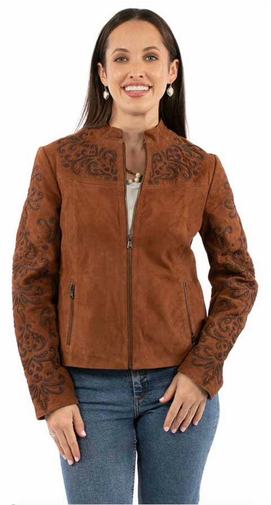 SCULLY LADIES BEADED SUEDE EMBROIDERED JACKET