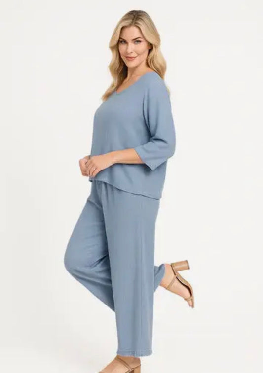 Marisima Made in Italy Frayed Gauze Pants