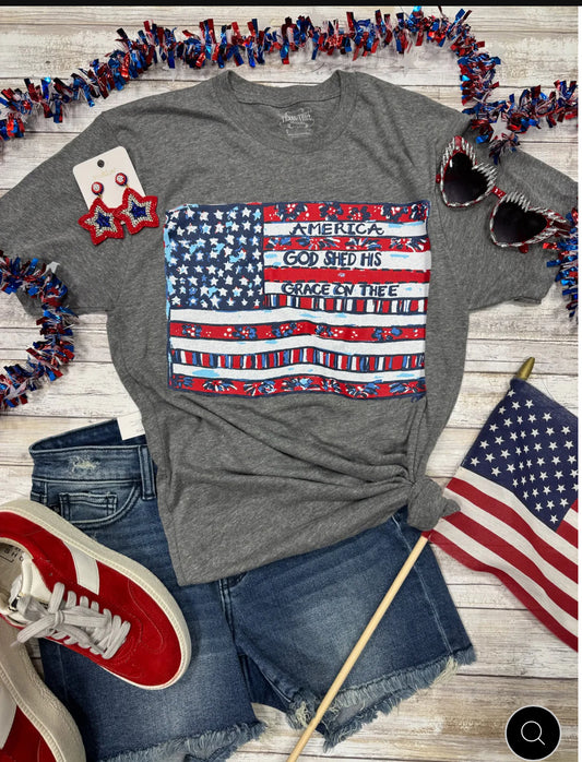 Texas True Callie Ann Stelter American Flag Tee