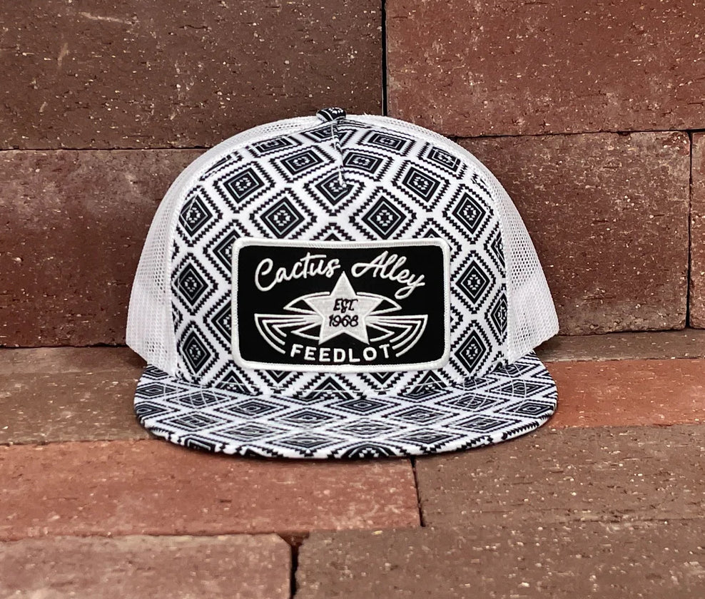 "Waylon" - Cactus Alley Black/White Aztec, Snapback Cap