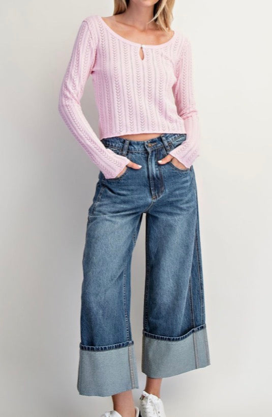 Final Countdown Cuffed Low-rise Jeans
