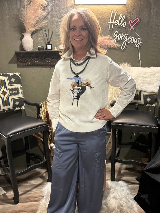 Bull Rider Tank Sweater