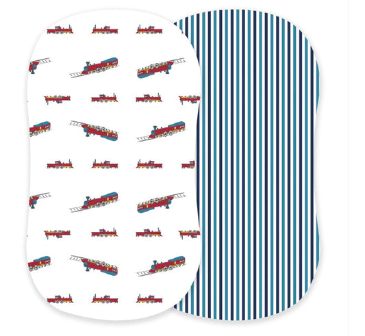 Steam Train Bamboo Bassinet Sheets