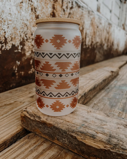 Ranch House Frosted Glass Can Tumbler