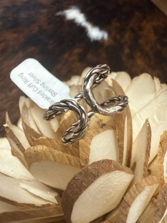 Braided Cuff Sterling Silver Ring