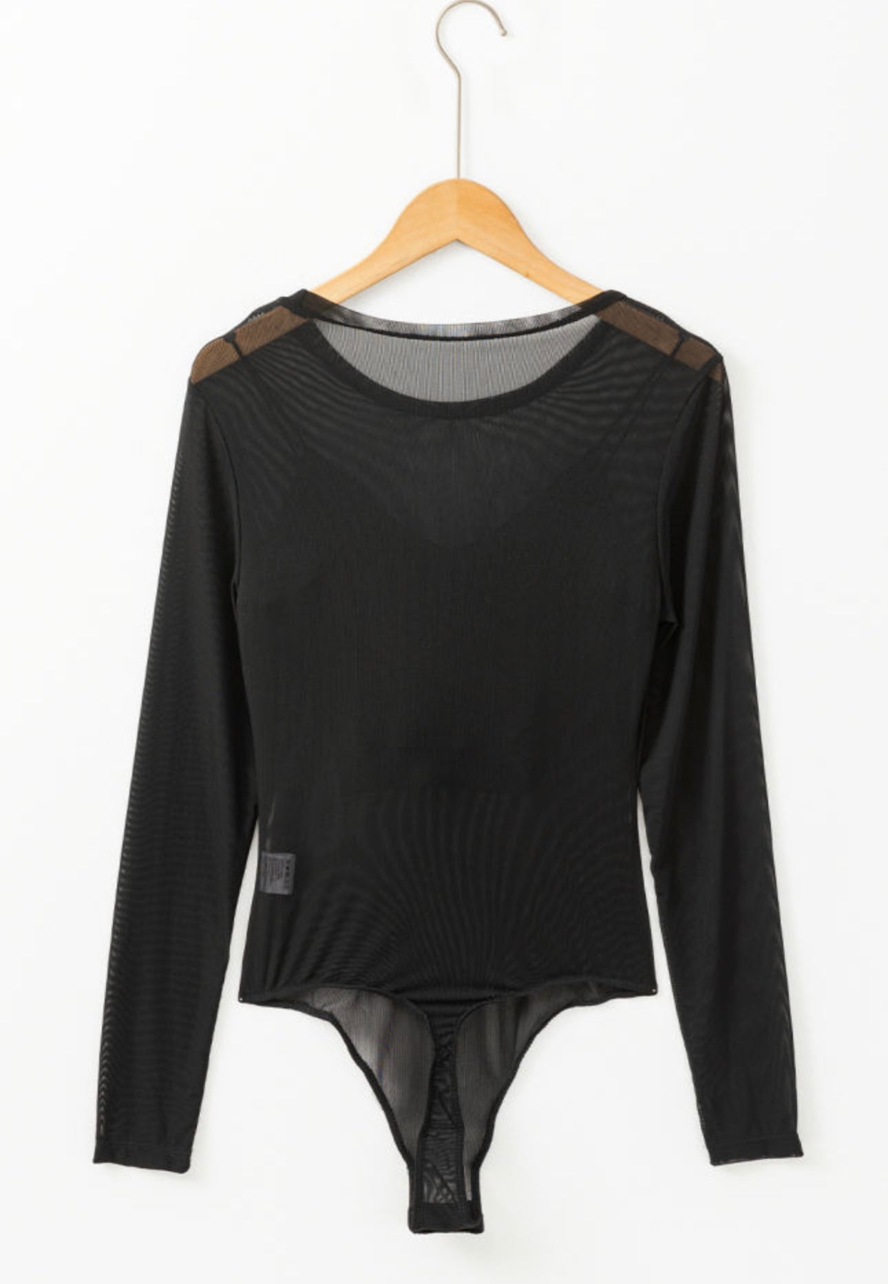 Black Mesh Long Sleeve Slim
Fit Bodysuit