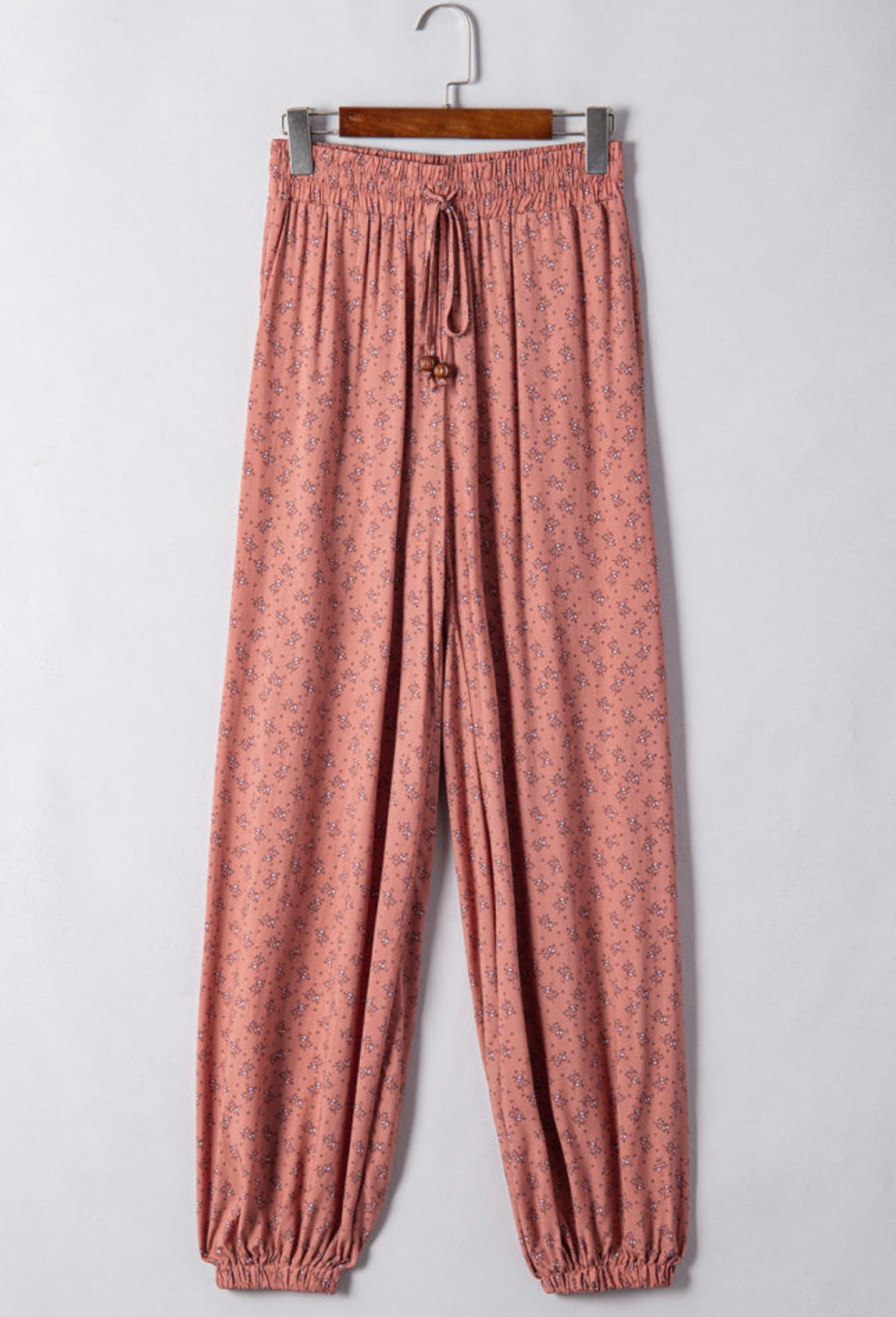 Pink Boho Floral Printed Wide Leg
Jogger Pants