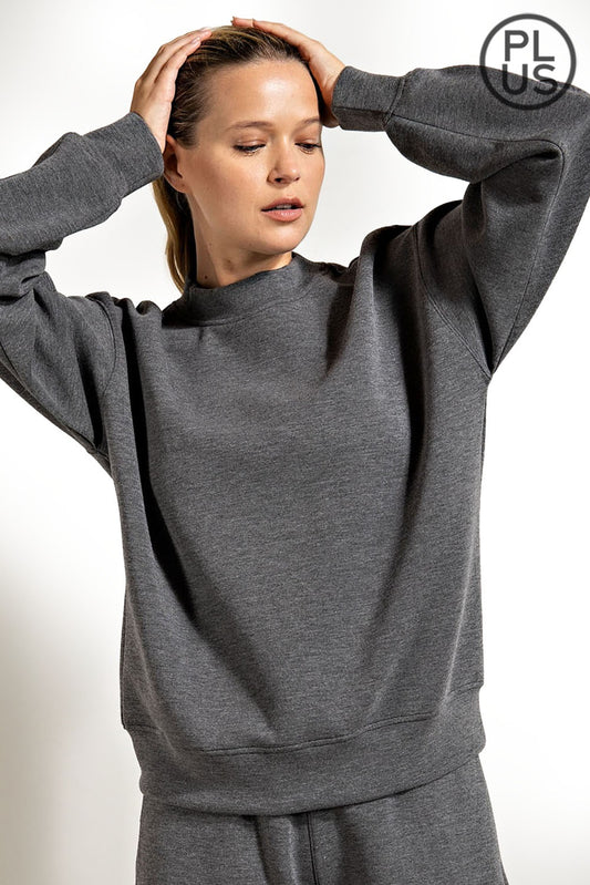 PLUS SIZE CREW NECKLINE LONG SLEEVES SWEATSHIRT