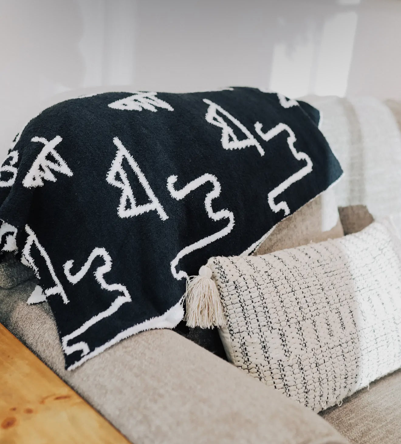 Black Brand Throw CozyBlanket