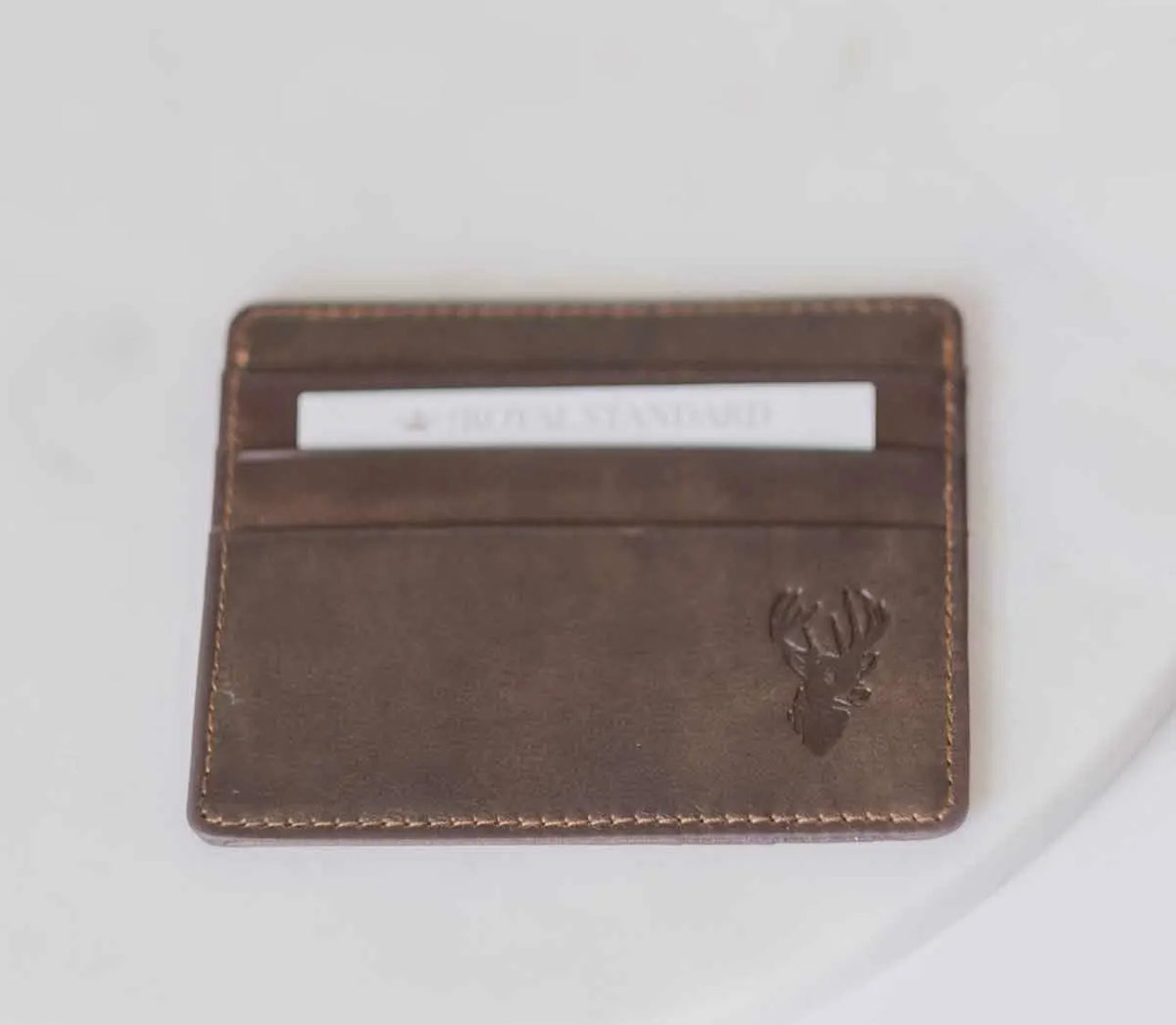 Deer Leather Embossed Slim Wallet
Dark Brown