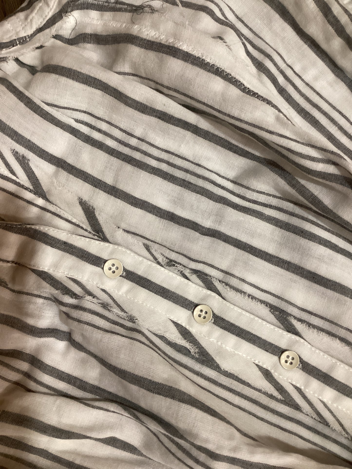 Cotierra Beige And Stripe Cotton Shirt