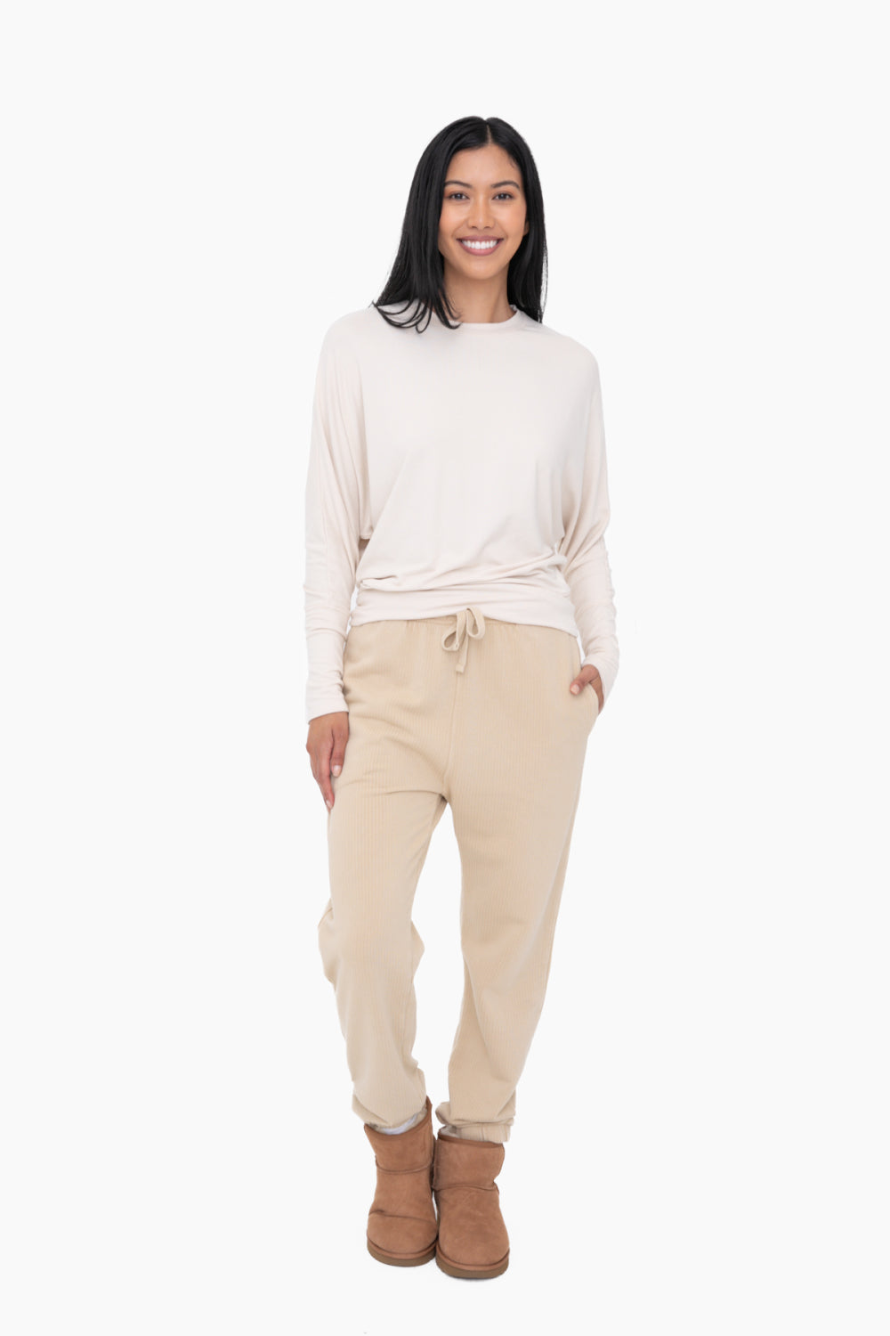 Mono B Butter Soft Dolman-Sleeved Top