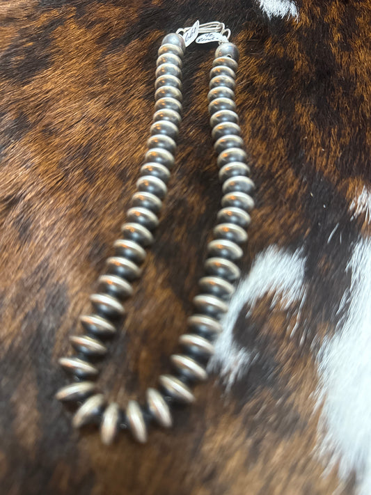 14” Navajo Sterling Silver Halo Beads