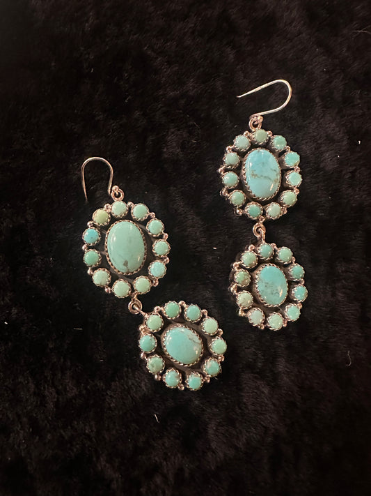 Sterling Silver Kingman Turquoise Handmade Earrings