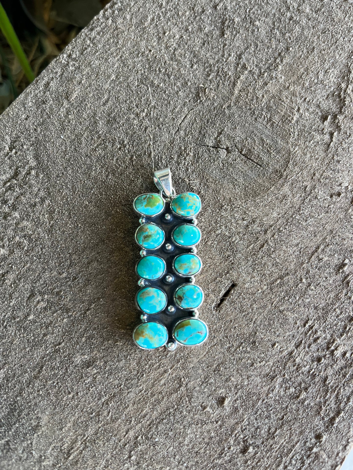 Handmade Sterling Silver Kingman Turquoise Pendant