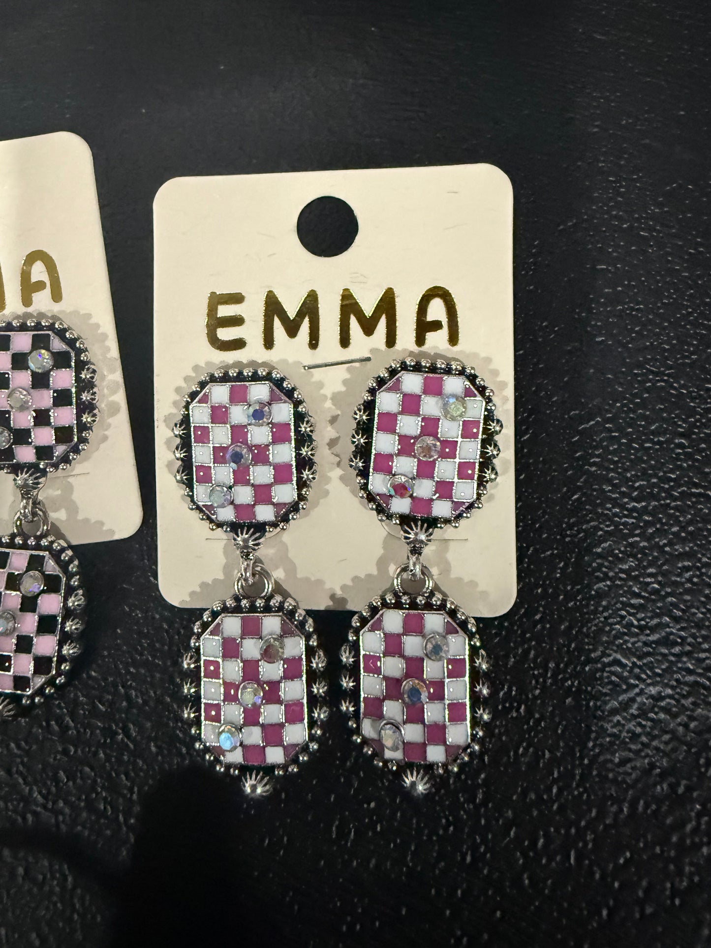 Faux Checked Earrings