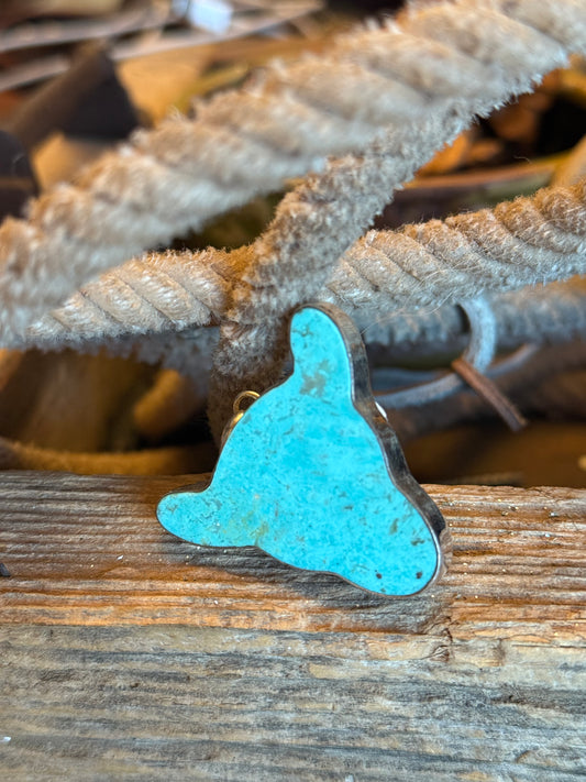 Cow Head Sterling Silver HandMade kingman Turquoise Pendant