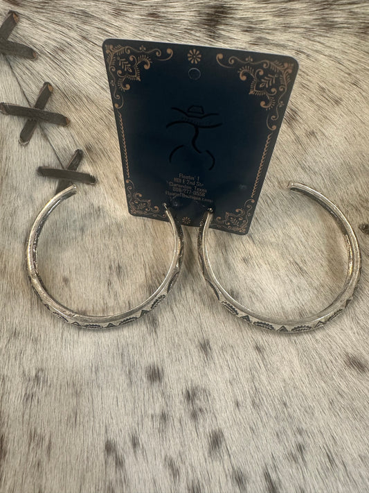 Large Hoop Etched Earrings