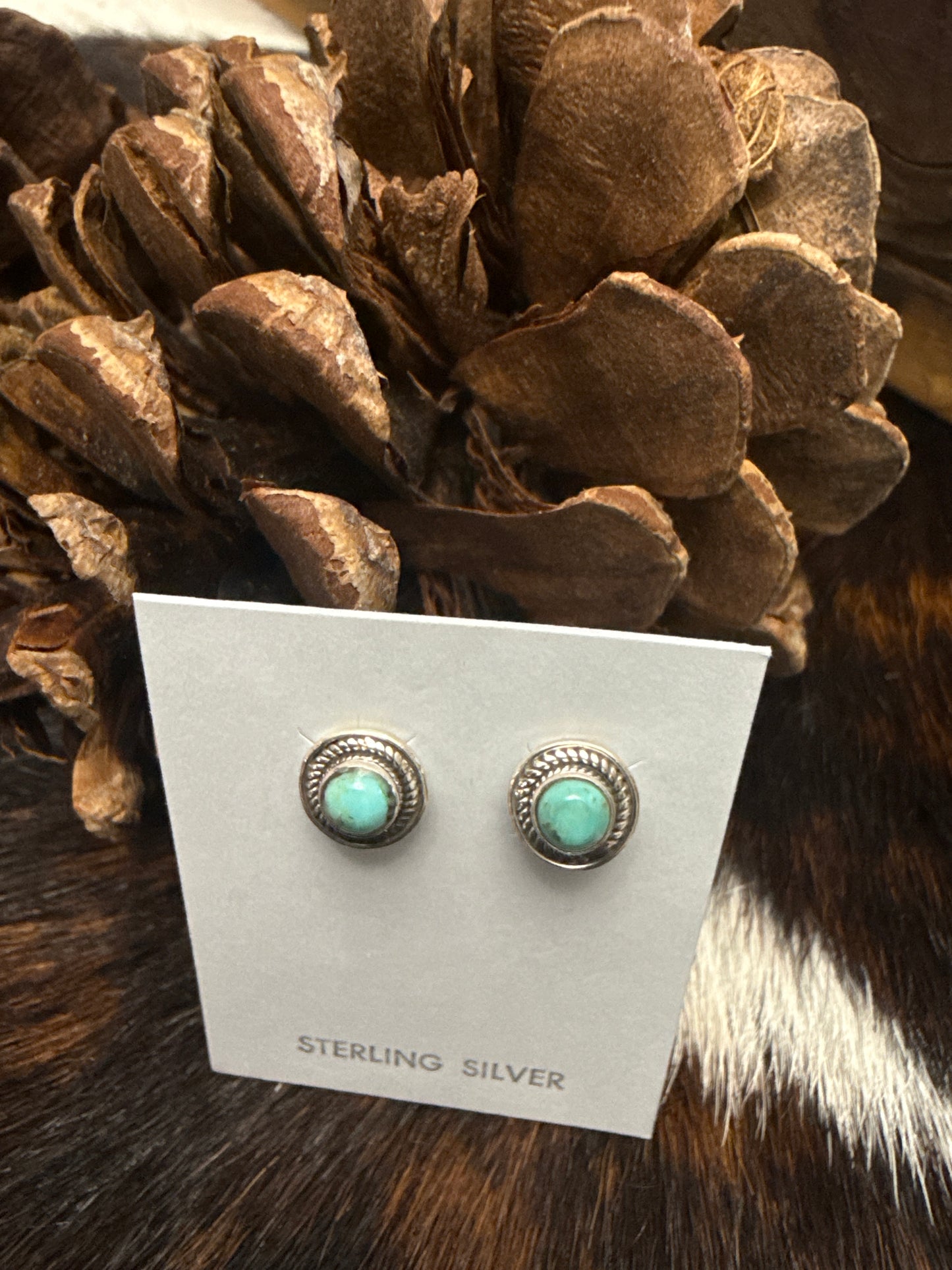 Sterling Silver Handmade Kingman Turquoise Earrings