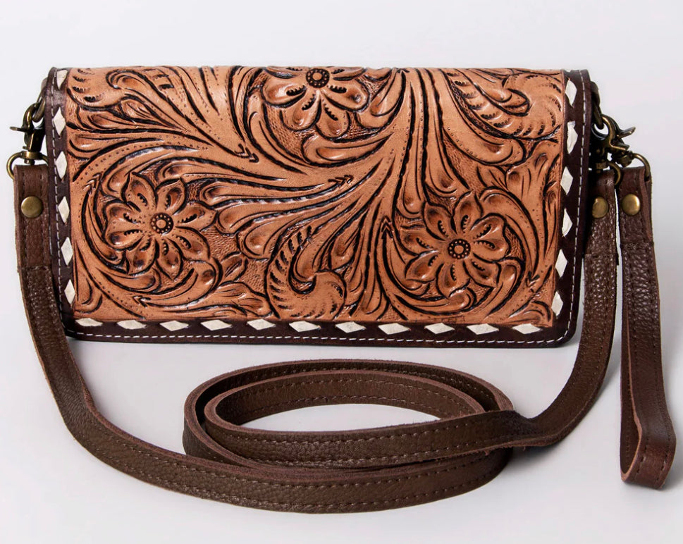 American Darling Stitched Tooled Leather Wallet